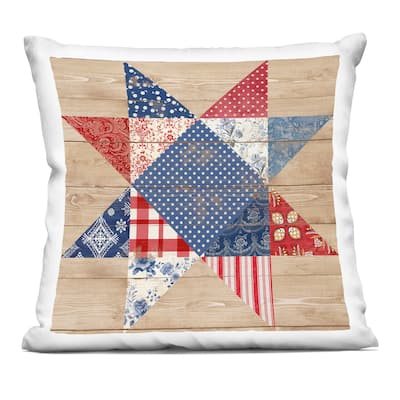Stupell Rustic Americana Quilt Pattern Decorative Printed Throw Pillow Design by Susan Arnot
