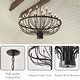 preview thumbnail 6 of 29, Modern Farmhouse Candle Chandelier Black Large Wagon Wheel Chandeliers