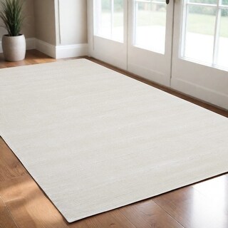 HomeRoots 2' X 3' White Hand Woven Distressed Area Rug - 2' X 3' - Bed ...