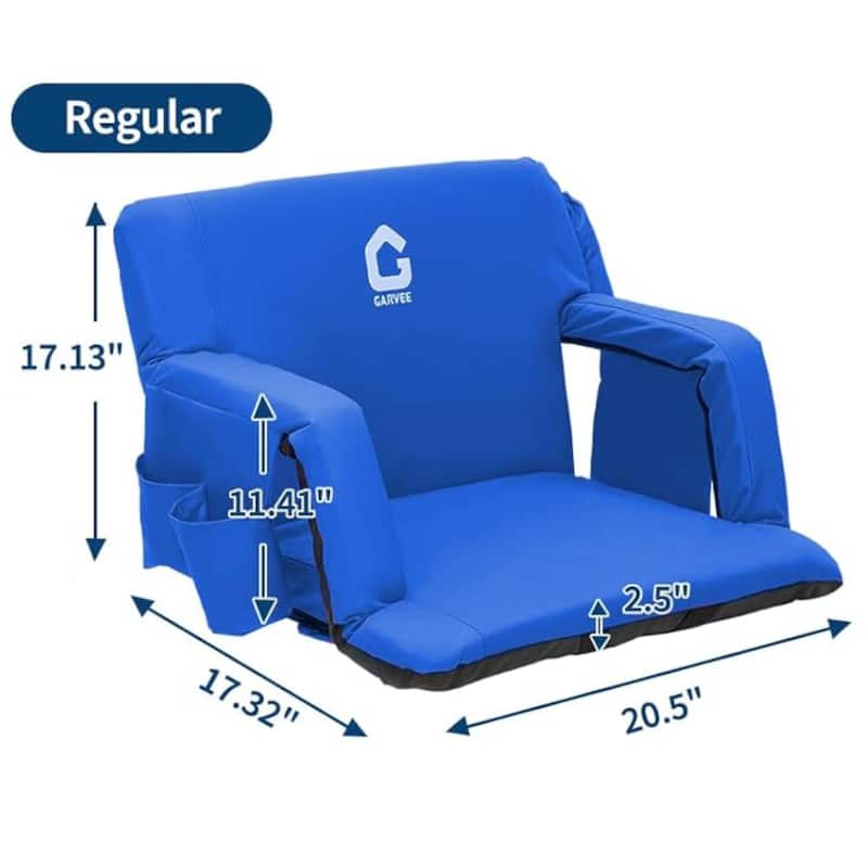 2 PCS 20" Reclining Bleacher Seat, Stadium Chair with Back Support Padded Cushion