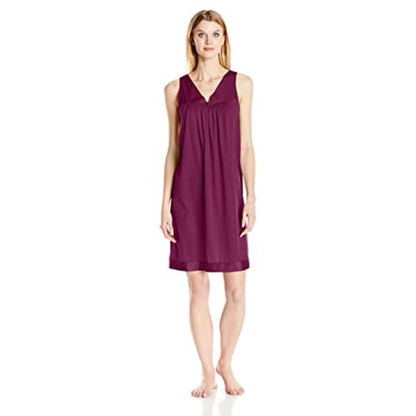 Shop Vanity Fair Women S Coloratura Sleepwear Short Gown 30107 Overstock 19813167 Wisteria Bud S