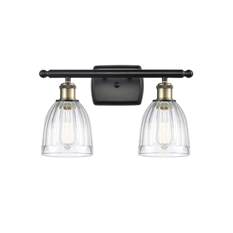 Innovations Lighting Brookfield 2 Light 16" Wide Bathroom Vanity Light - Black Antique Brass / Clear