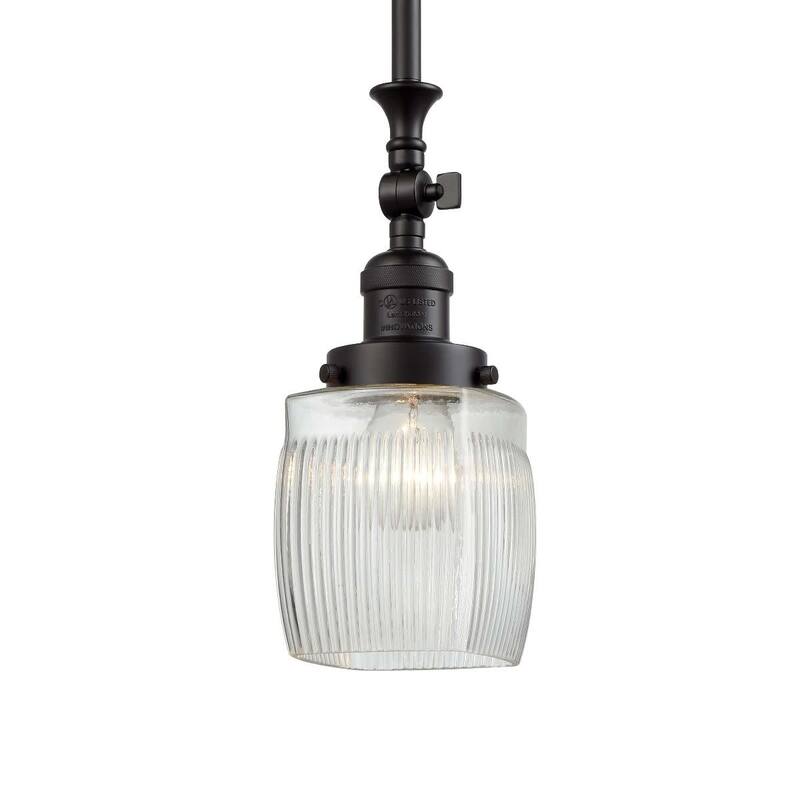 Innovations Lighting Colton Single Light 6" Wide Mini Pendant - Matte Black / Thick Clear Halophane