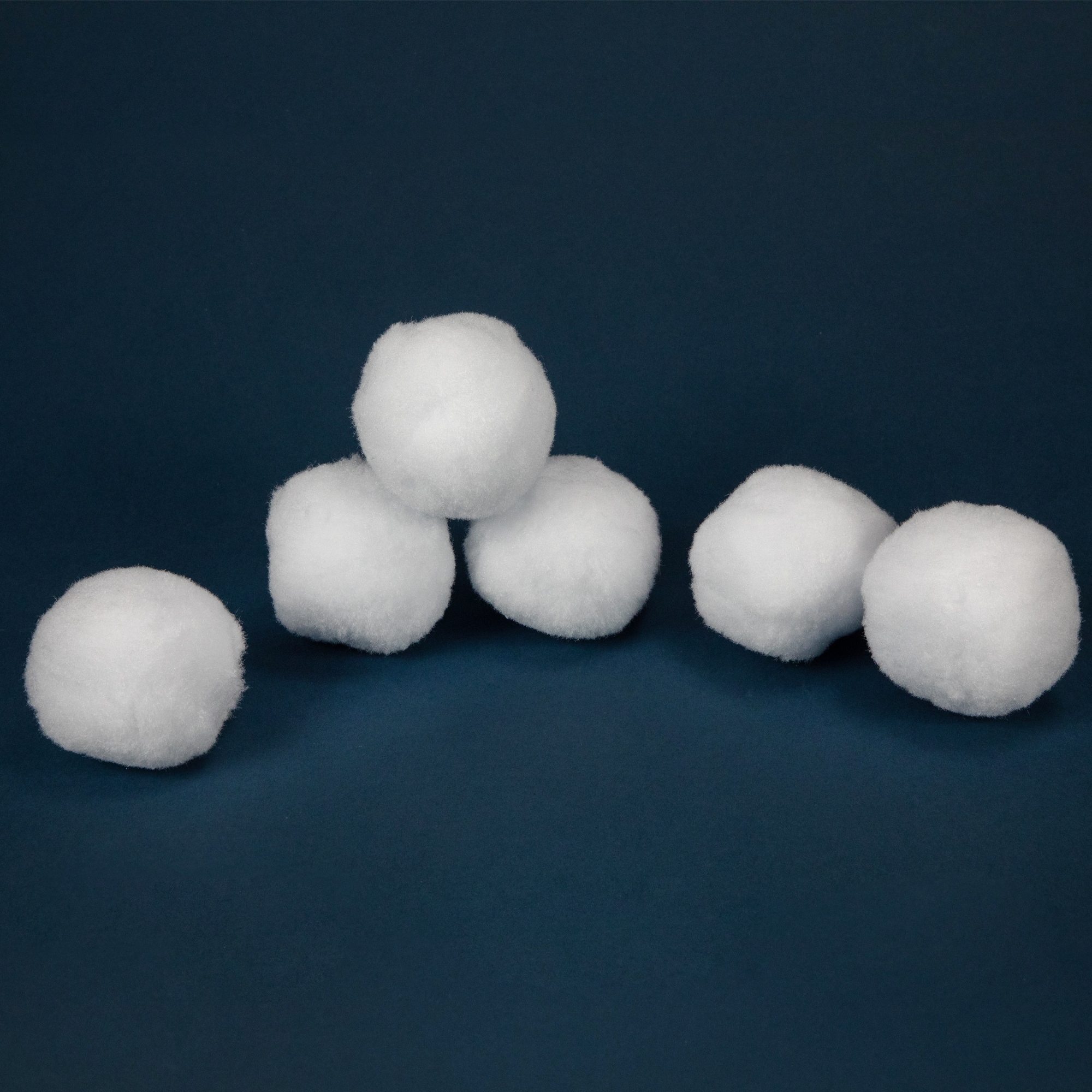 Set of 6 Plush Faux Christmas Snow Balls - 2.25"