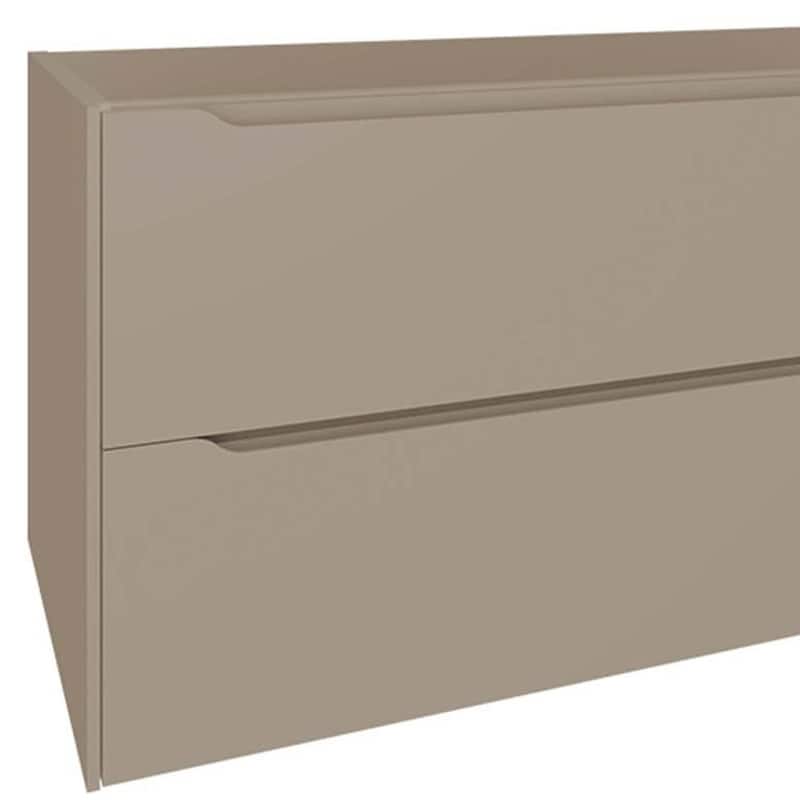 HomeRoots 40" Taupe Wood Floating Bathroom Vanity With White Sink And Two Drawers - 40.00 in. x 18.00 in. x 19.00 in.