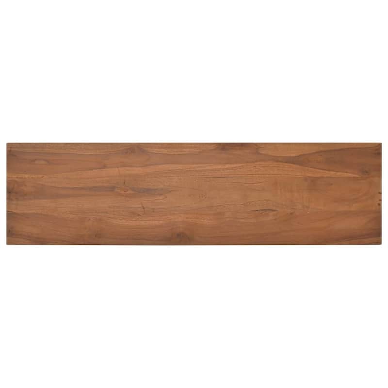 vidaXL TV Cabinet 43.3"x11.8"x19.7" Solid Teak Wood - 43.3" x 11.8" x 19.7" - 43.3" x 11.8" x 19.7"