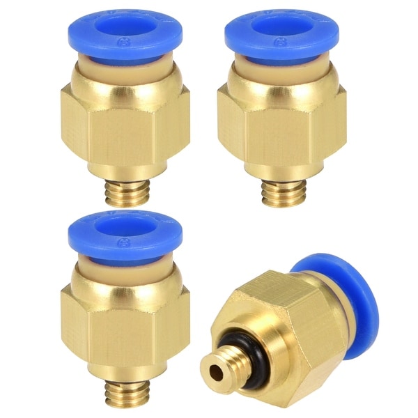 4 Pcs Pneumatic Straight Quick Fitting 6mm Thread M5 One Touch Hose Connector - 6mm OD x M5