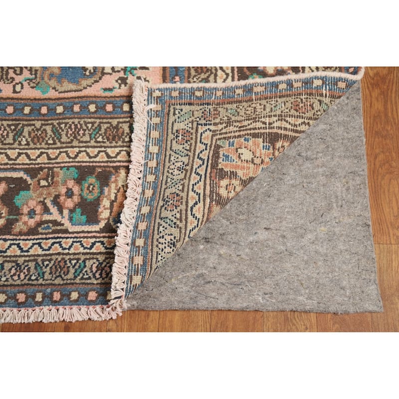 Orange Floral Hamedan Persian Area Rug Hand-Knotted Wool Carpet - 8'6" x 11'11"