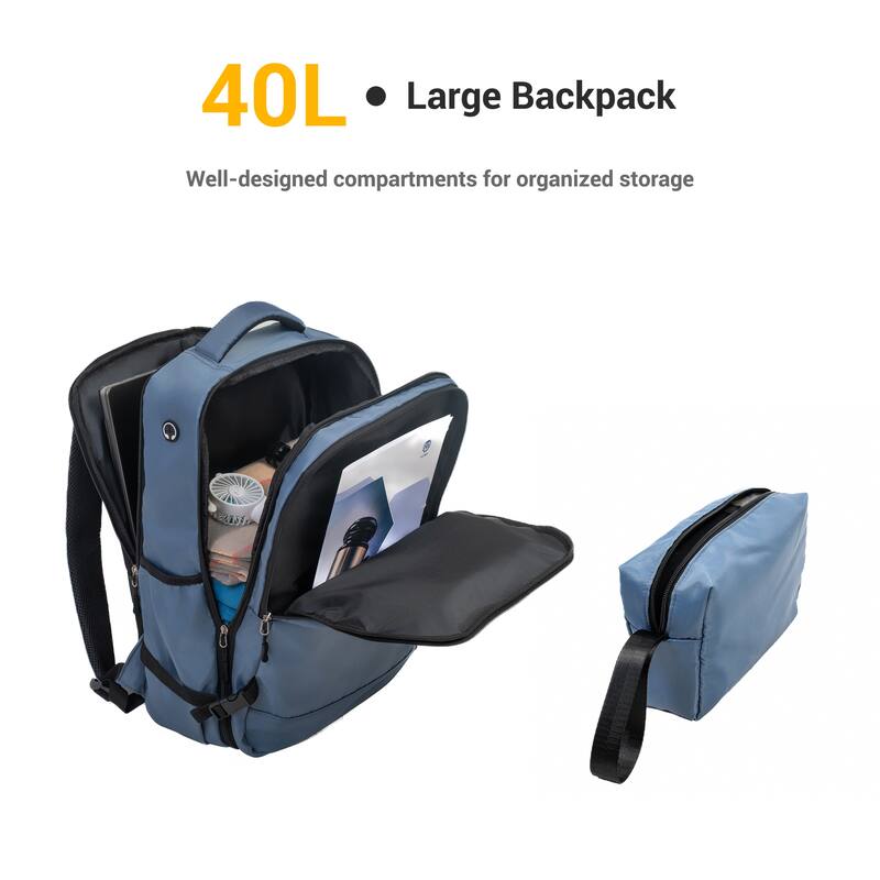 9-Piece Set ABS+PC Hardshell Carry on Luggage Set with bags
