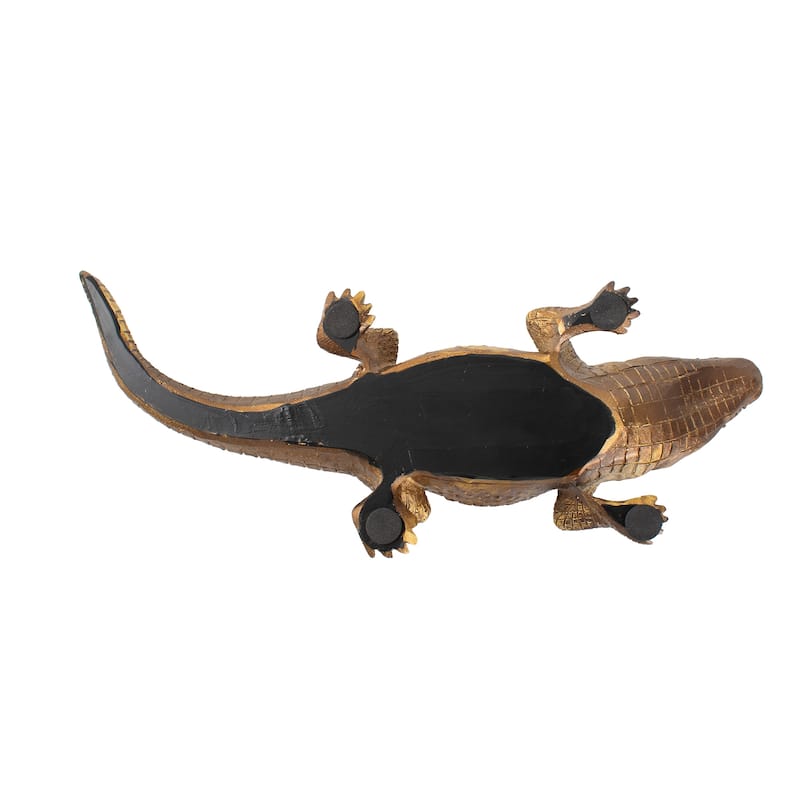 Allan Andrews Antiqued Gold Crocodile Sculpture