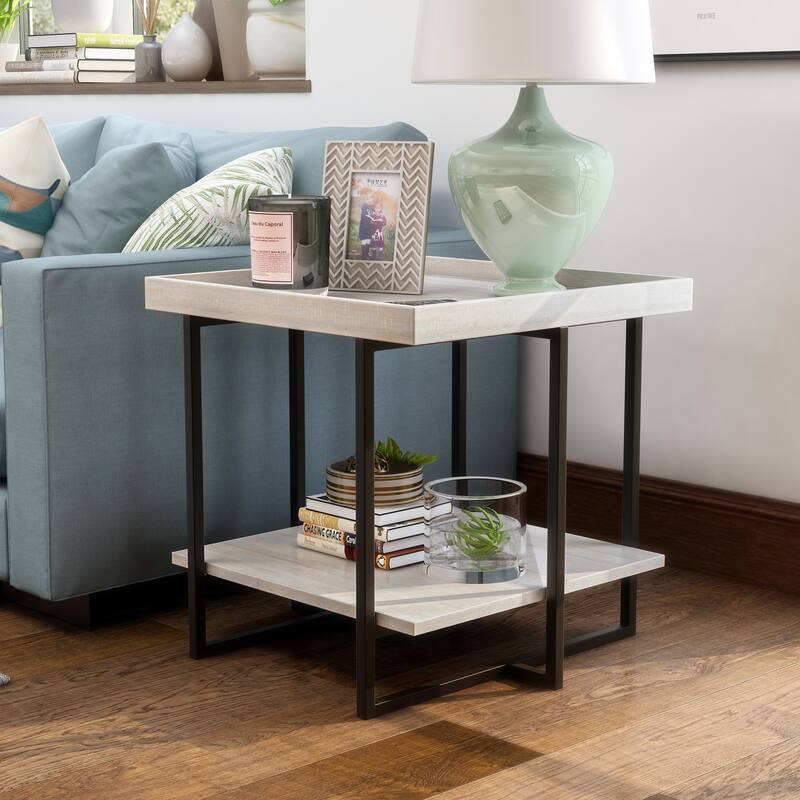 Damara Transitional 24-inch Metal 1-Shelf Side Table by Furniture of America