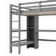 preview thumbnail 12 of 22, Full Size Loft Bed with Bulit-in Desk and Multifunction Storage Shelves, Wooden Loft Bedframe with Ladder and Guardrail