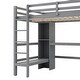 preview thumbnail 24 of 22, Full Size Loft Bed with Bulit-in Desk and Multifunction Storage Shelves, Wooden Loft Bedframe with Ladder and Guardrails
