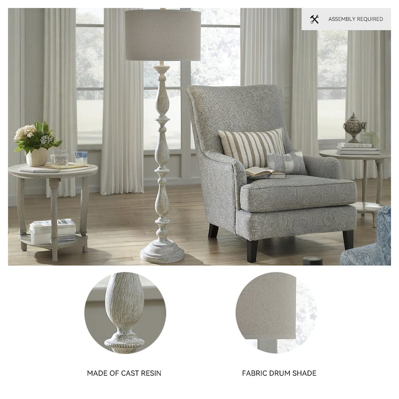 Bernadate Whitewash 62 Inch Floor Lamp