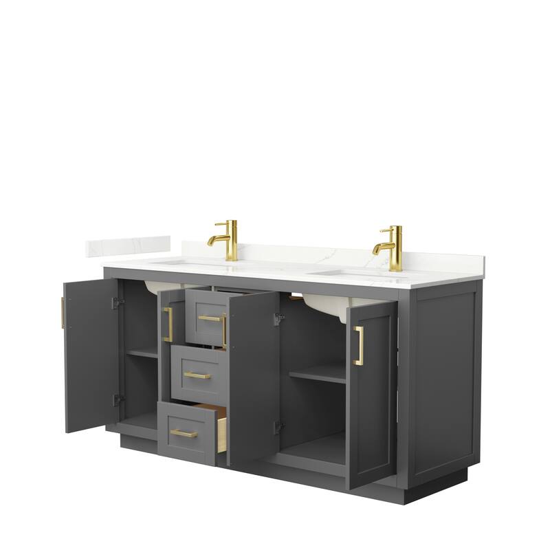 Miranda 66-inch Double Vanity, Quartz Top