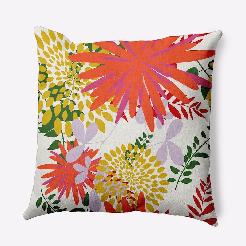 Jumble Floral Decorative Throw Pillow - Surf Board Orange - 18" x 18"