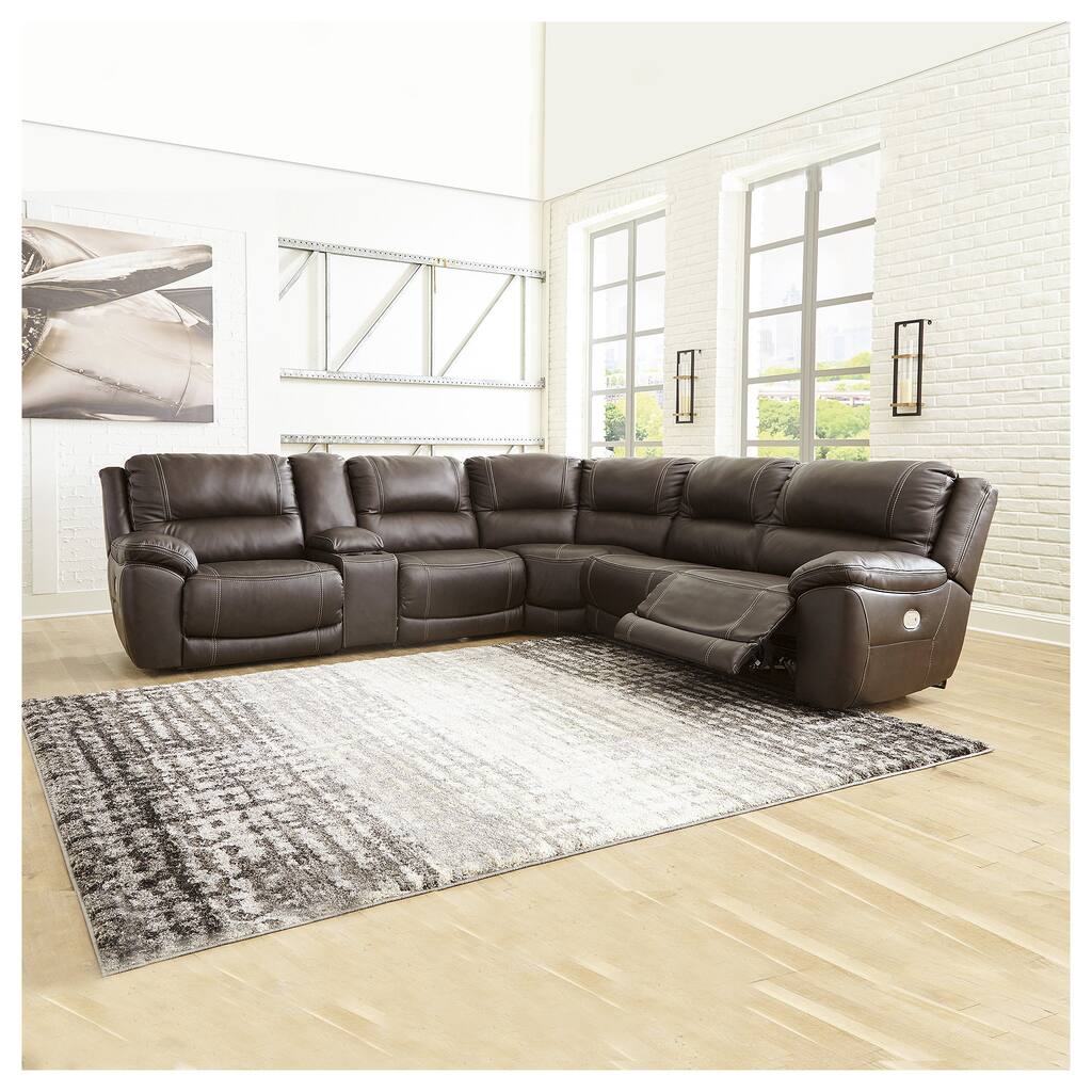 Signature Design by Ashley Dunleith Brown 6-Piece Power Reclining Sectional - 136"W x 123"D x 43"H