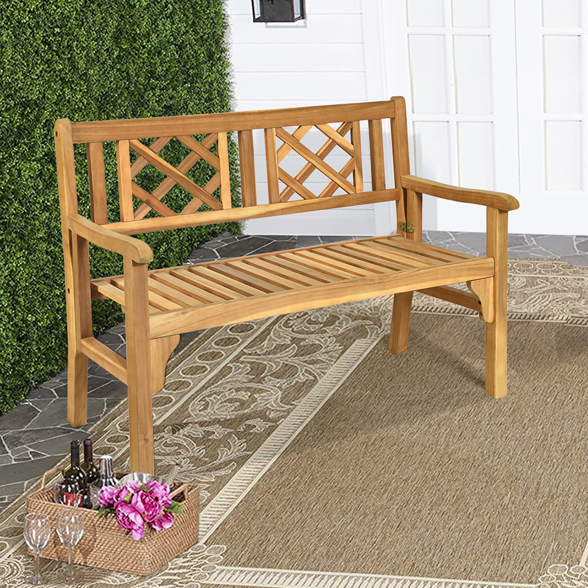 Foldable deals patio bench