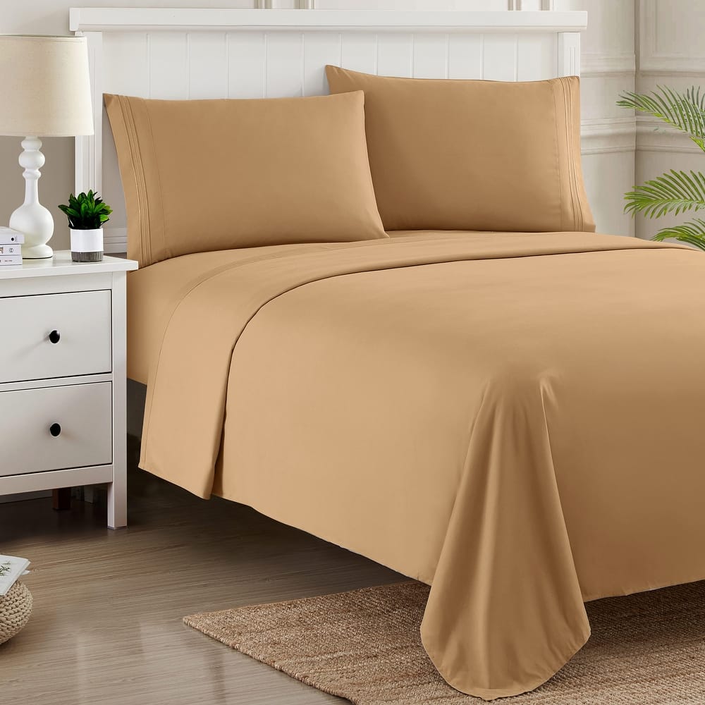 Sweet Home Collection 4 Piece Sheet Set, Ultra Soft 1800 Series, Double Brushed Microfiber