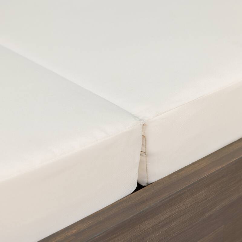 Christopher Knight Home - Outdoor Acacia Wood Chaise Lounge with Ergonomic 3-Fold Water-Repellent Cushion - 79.6"L