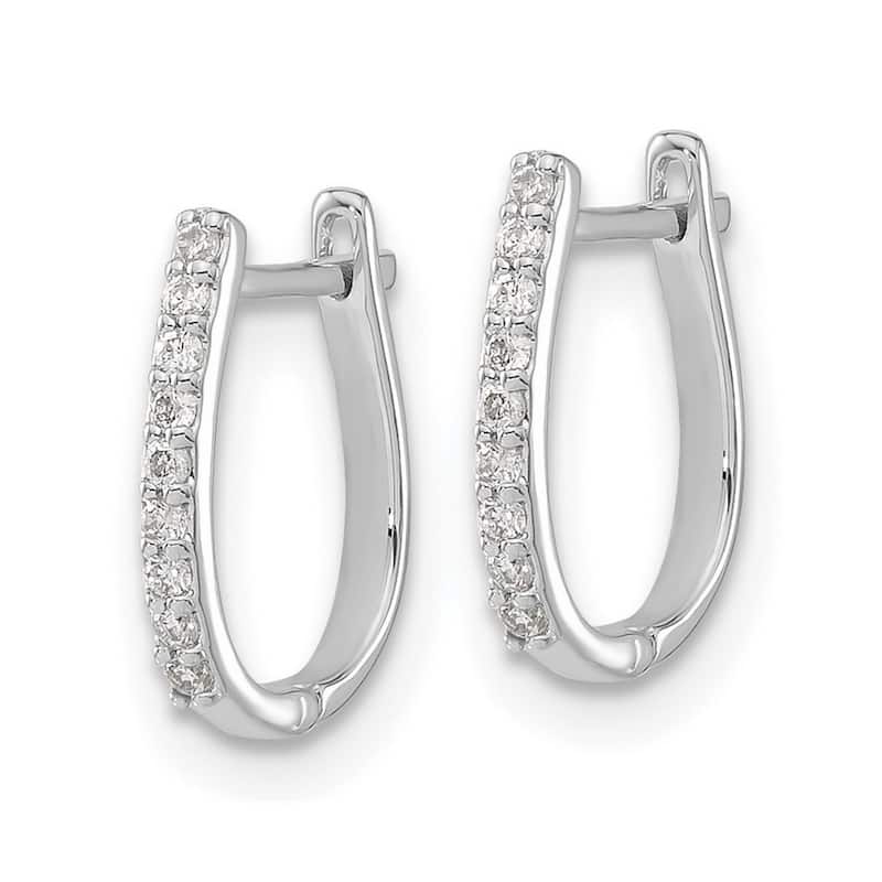 Curata 14k White Gold Diamond Earrings - 12x10mm Wide 1mm Thick