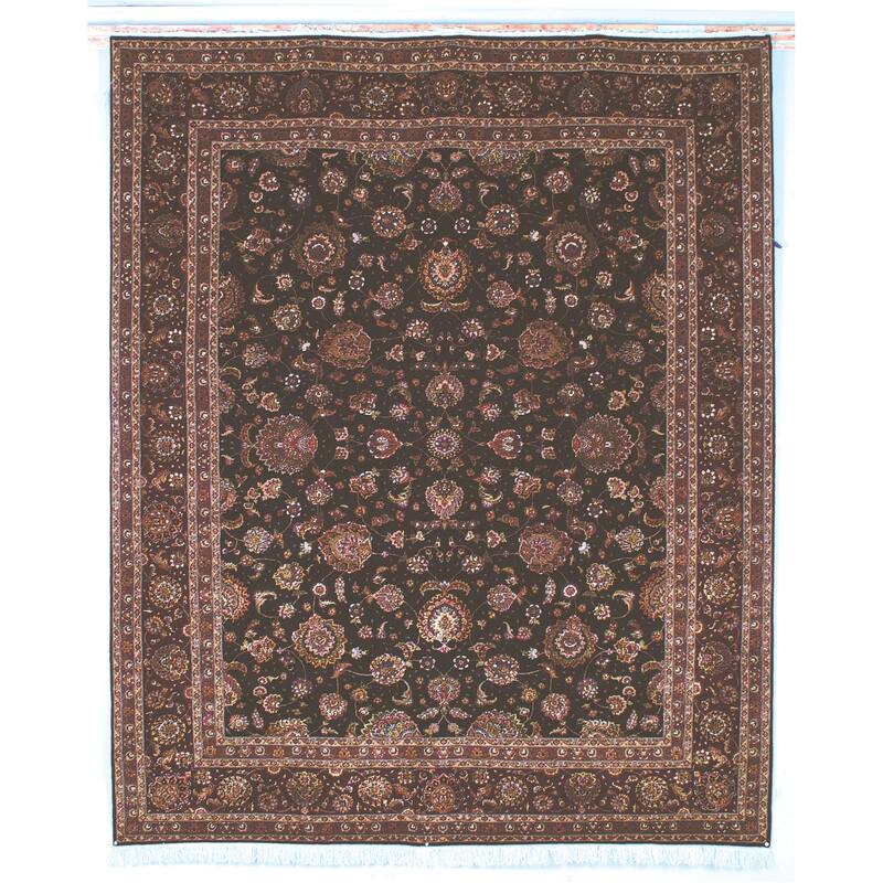 SAFAVIEH Couture Hand-knotted Tabriz Floral Trixi Traditional Oriental Wool - 4' x 6' - Burgundy/Palm - Rectangle