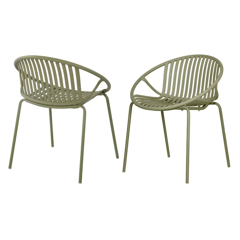Christopher Knight Home - Lockhart Patio Dining Chair with Metal Legs and Plastic Backrest