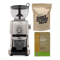 Hamilton Beach Scoop Single Serve Coffee Maker, Fast Brewing, Stainless  Steel (49981A) & 4.5oz Electric Coffee Grinder For Beans, Spices & More