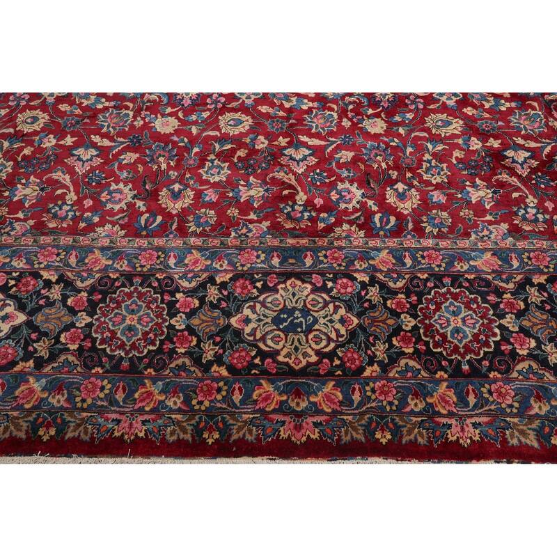 Hand Knotted Burgundy Persian Wool Traditional Oriental Area Rug - 13' x 18' 8''