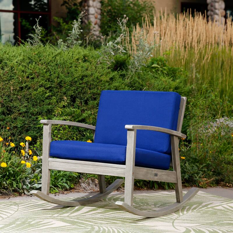 DTY Outdoor Living Longs Peak Eucalyptus Rocking Chair with Cushions