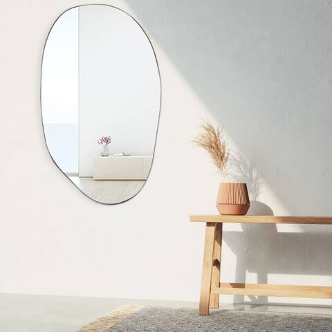 Decorative Asymmetrical Accent Wall Mounted Mirror for Bedroom - 33.5 x 19.7
