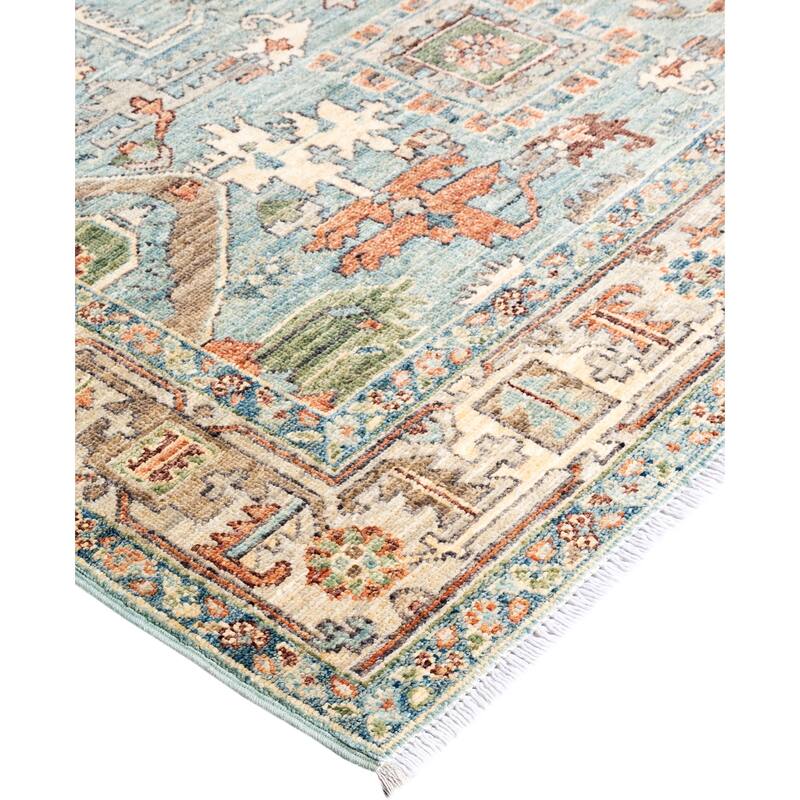 Serapi One-of-a-Kind Hand-Knotted Area Rug - Green - 4' 1" x 5' 10"