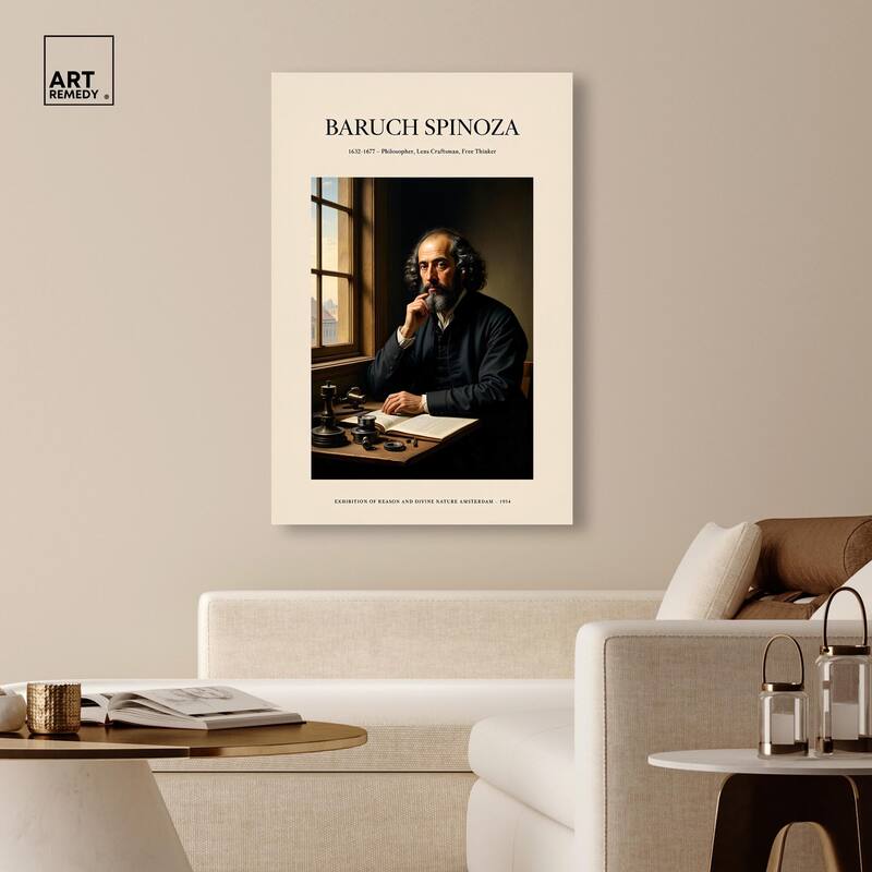 Philosopher Spinoza Canvas by Art Remedy, Gallery Wrapped