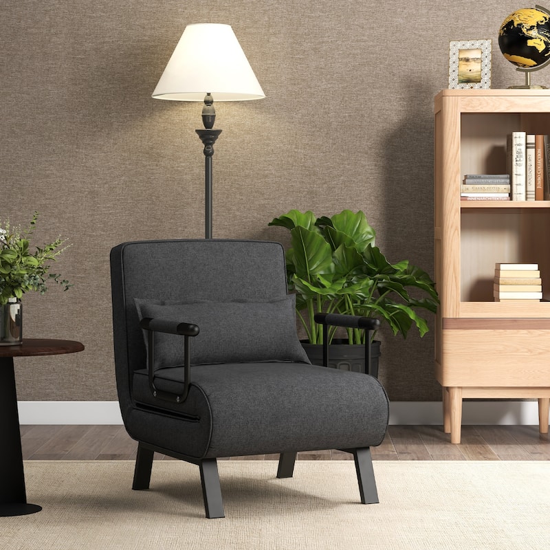 Costway Folding 6 Position Armchair Lounge Couch Convertible Sleeper