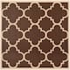 SAFAVIEH Courtyard Maryanne Indoor/ Outdoor Waterproof Patio Backyard Rug - 7'10" x 7'10" Square - Dark Brown