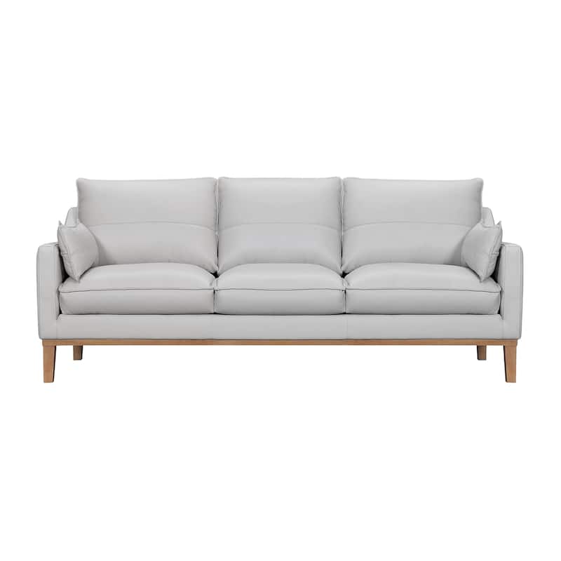 Pompeii 87" Dove Gray or Dark Brown Leather Sofa by Armen Living