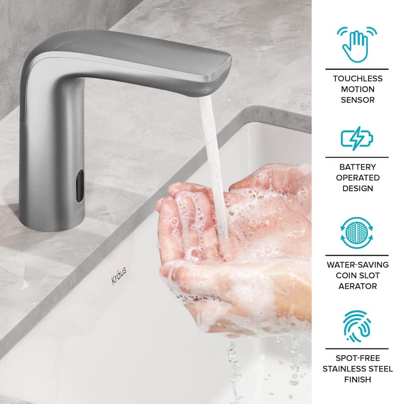 Kraus KSB-10001 Indy 1.2 GPM Touchless Sensor Single Hole Bathroom