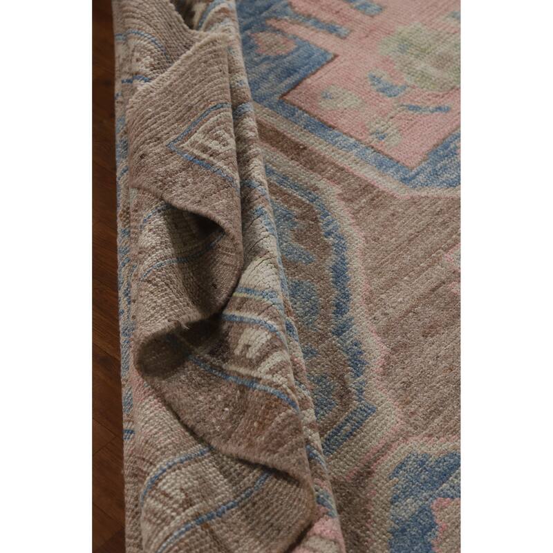 Hand Knotted Oriental 100% Wool Carpet Transitional All-Over Brown Oushak Area Rug - 12' 4'' X 9' 5''