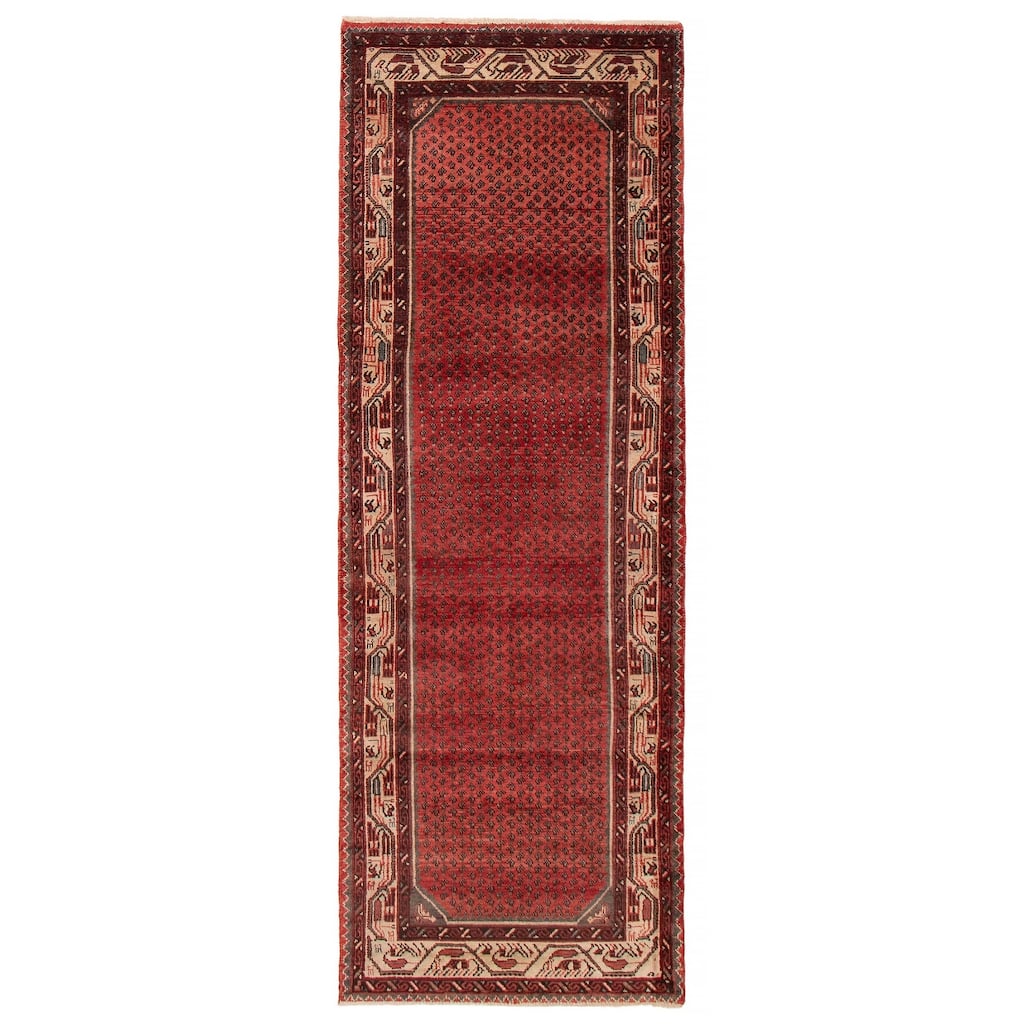 ECARPETGALLERY Hand-knotted Andelz Red Wool Rug - 3'4 x 9'9