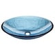 preview thumbnail 2 of 4, Eden Bath Blue Crystal Oval Glass Vessel Sink