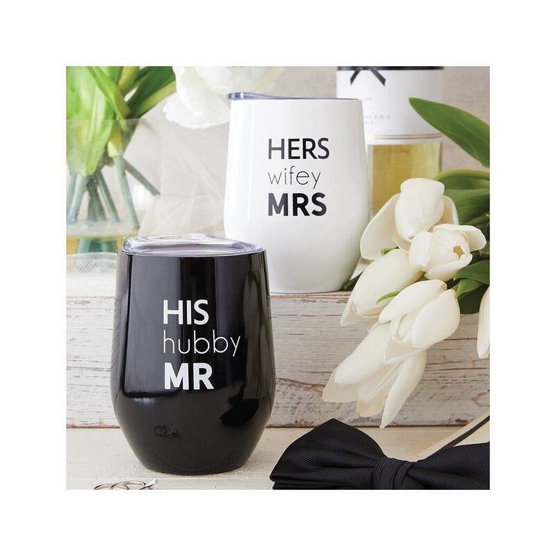Curata His/Hubby/Mr. Stainless Steel Wine Travel Tumbler