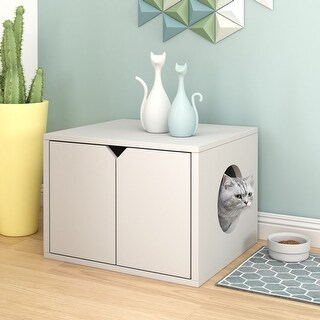 PAWLAND Decorative Cat House and Litter Box Enclosures,Cat Home 