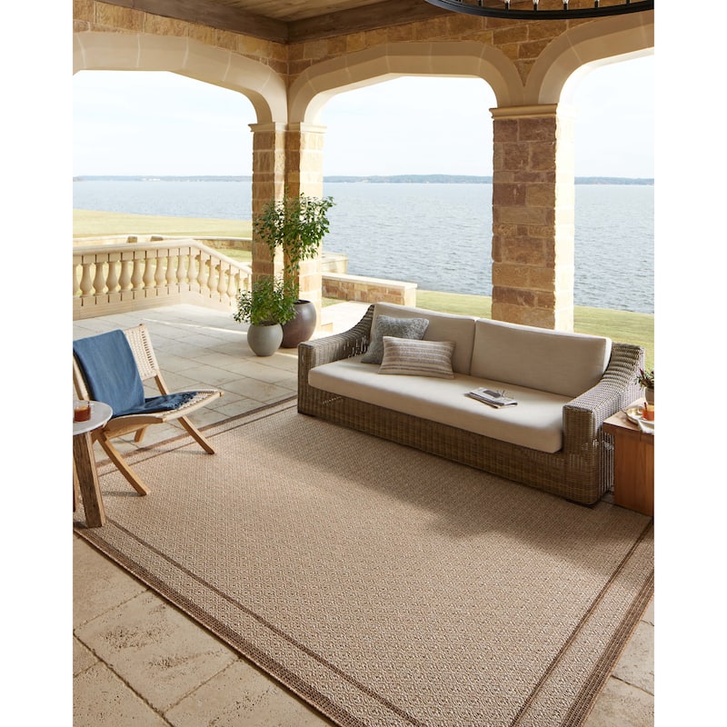 Alexander Home Hampton Natural Indoor/Outdoor Area Rug - 11' x 15' - Chestnut / Oatmeal