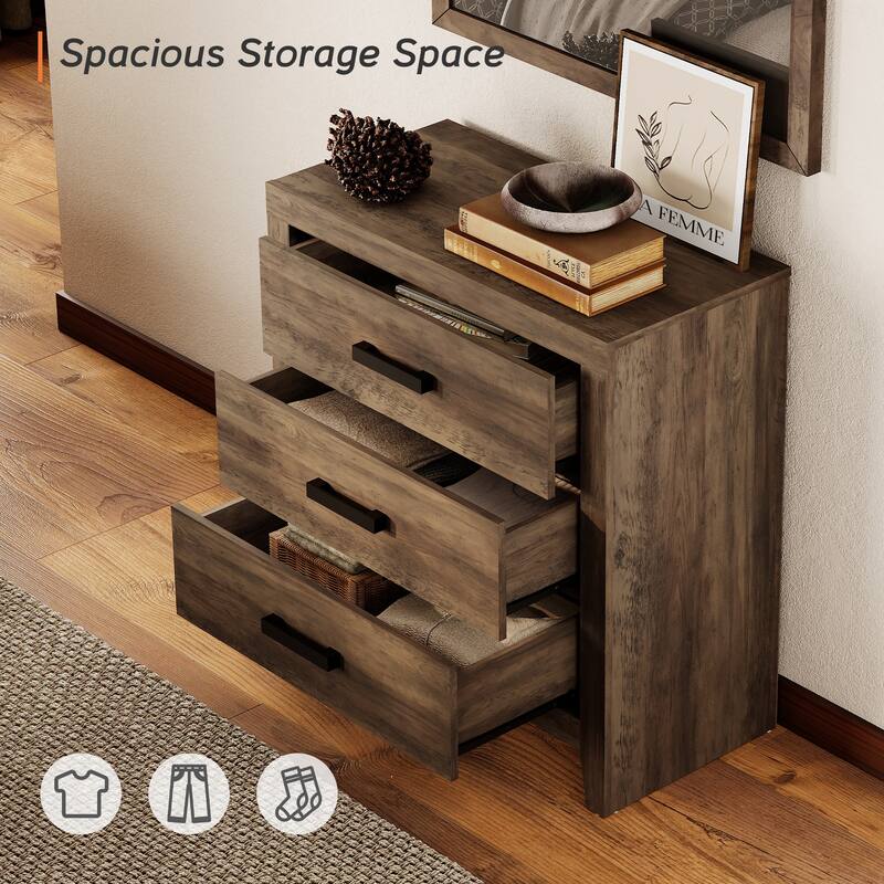 WAMPAT Farmhouse Buffet Cabinet with Glass Doors and Drawers, 4-Piece Modular Sideboard