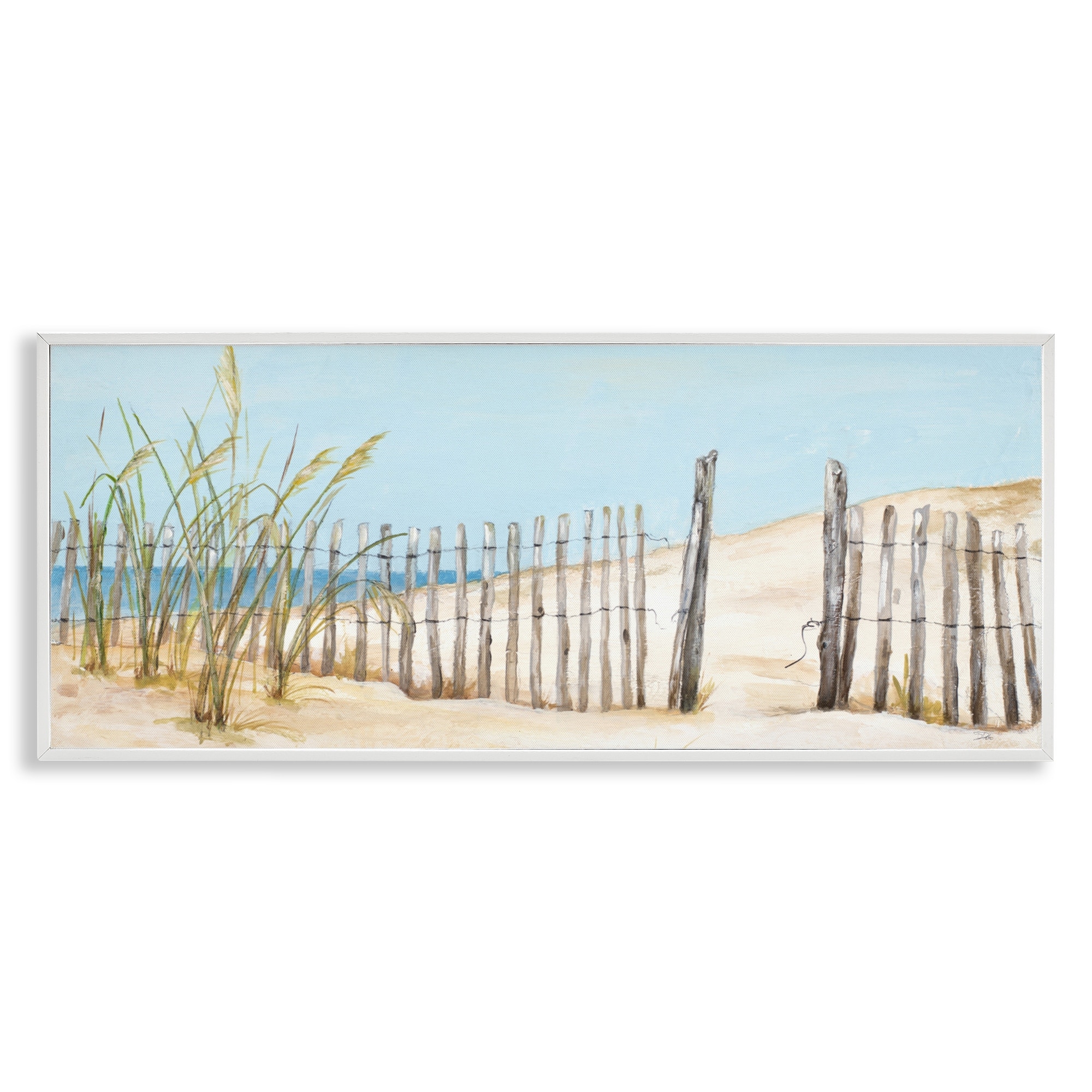 Stupell Beach Fence Opening Framed Giclee Art Design By Patricia Pinto