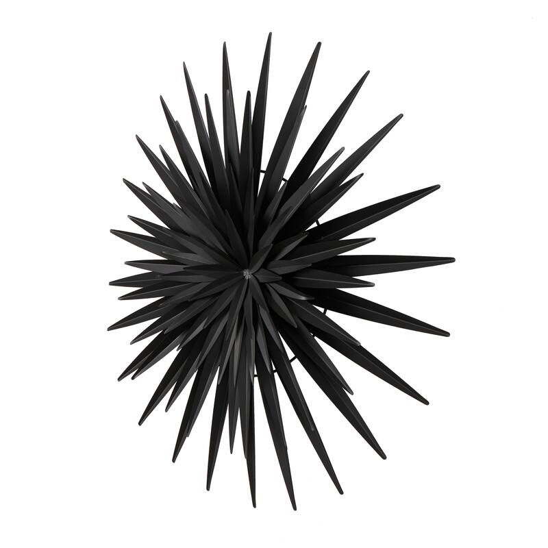 Black Metal Large Layered 3D Sunburst Wall Decor