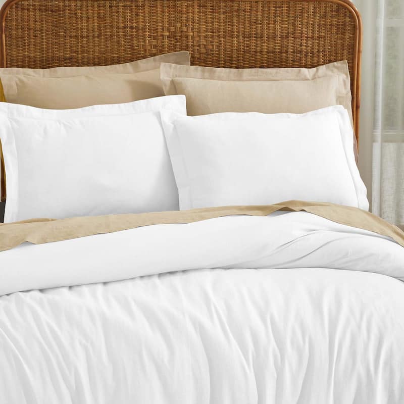 Superior Cotton Linen Garment Washed 3 Piece Duvet Cover Set