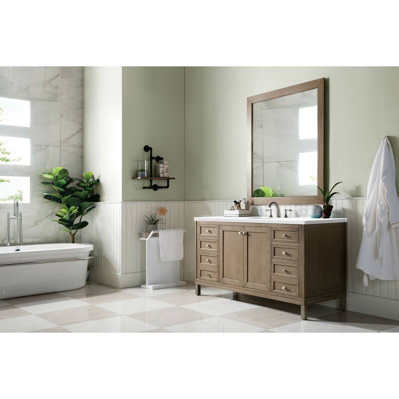 James Martin Vanities 305-V60S-3WZ Chicago 60" Single Basin Poplar