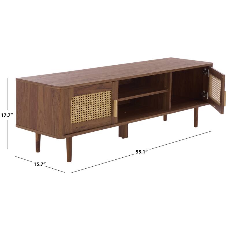 SAFAVIEH Home Ders 2-Shelf 2-Door Sideboard/TV Stand - 55"W x 16"D x 18"H