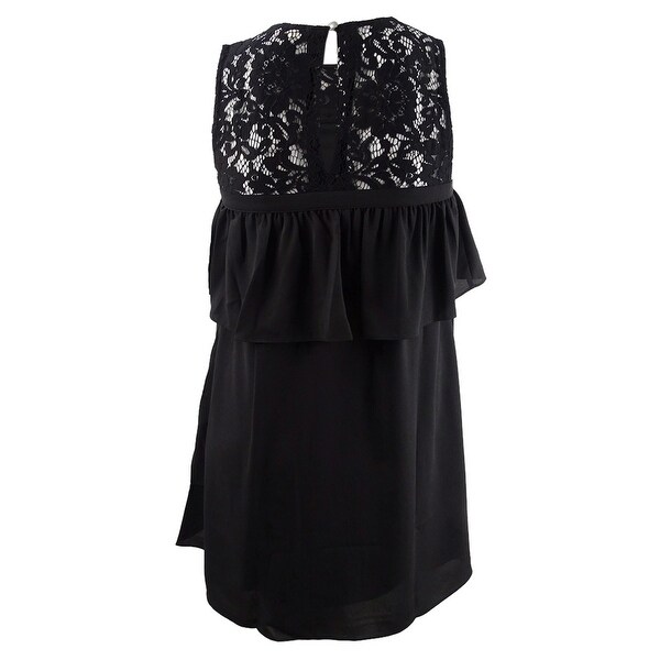 black lace trim dress